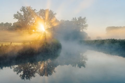 Zonsopkomst langs de Dender